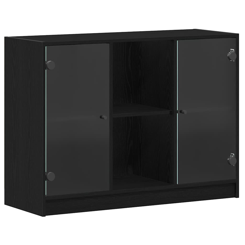 Sideboard Schwarz Eiche 102x37x75,5 cm Engineered Wood